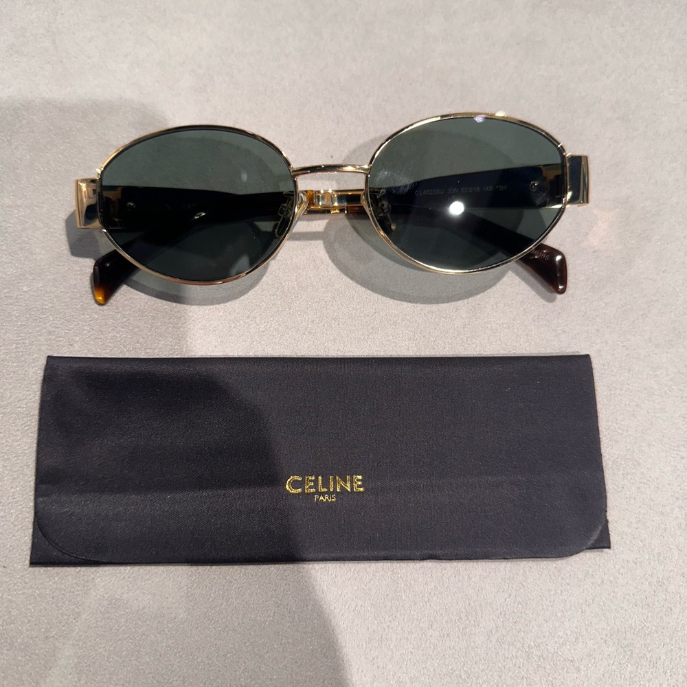 Celine Triomphe Oval Gold Sunglasses